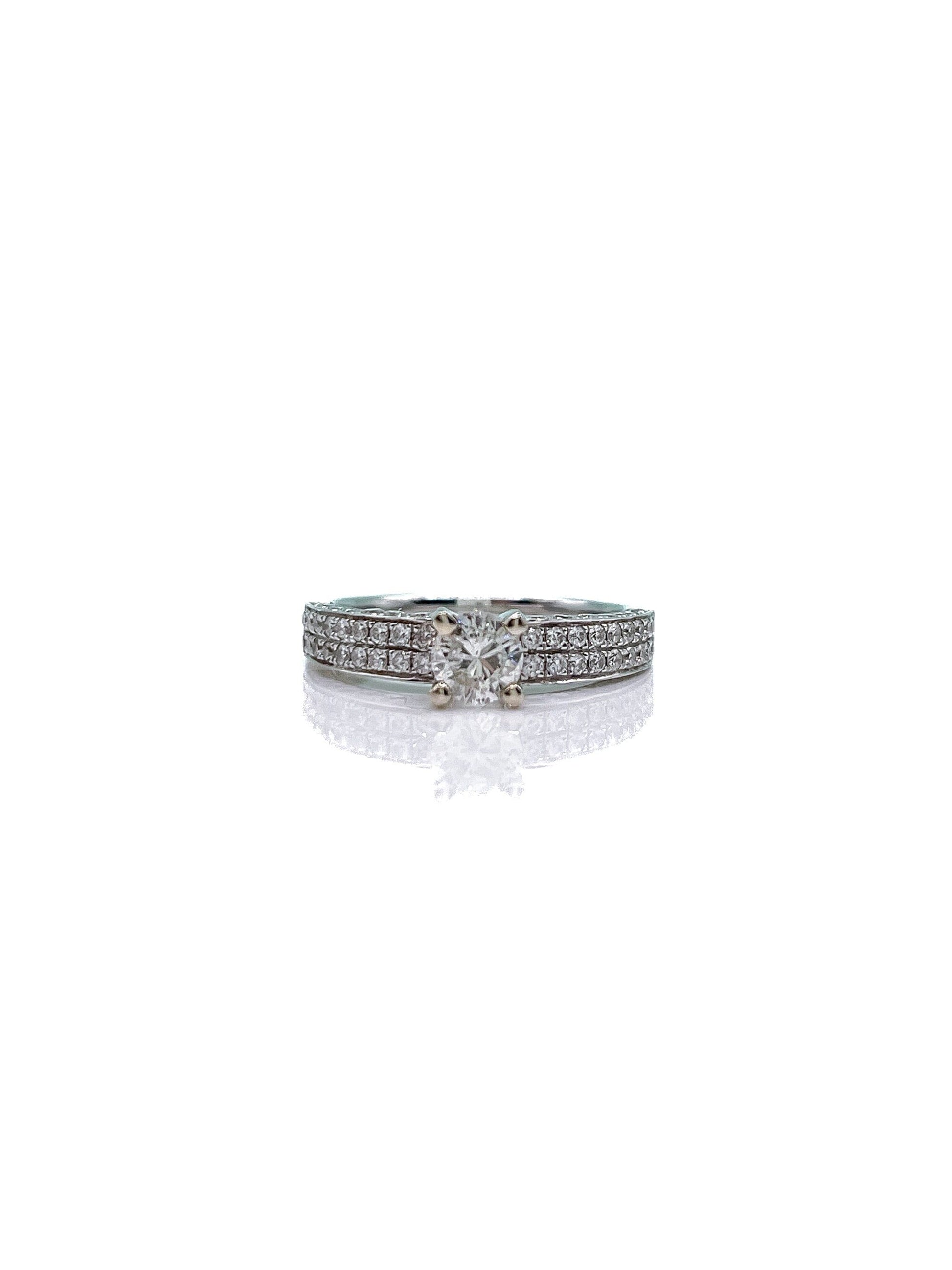 Vintage Diamond Engagement Ring by Noam Carver in 14k White Gold