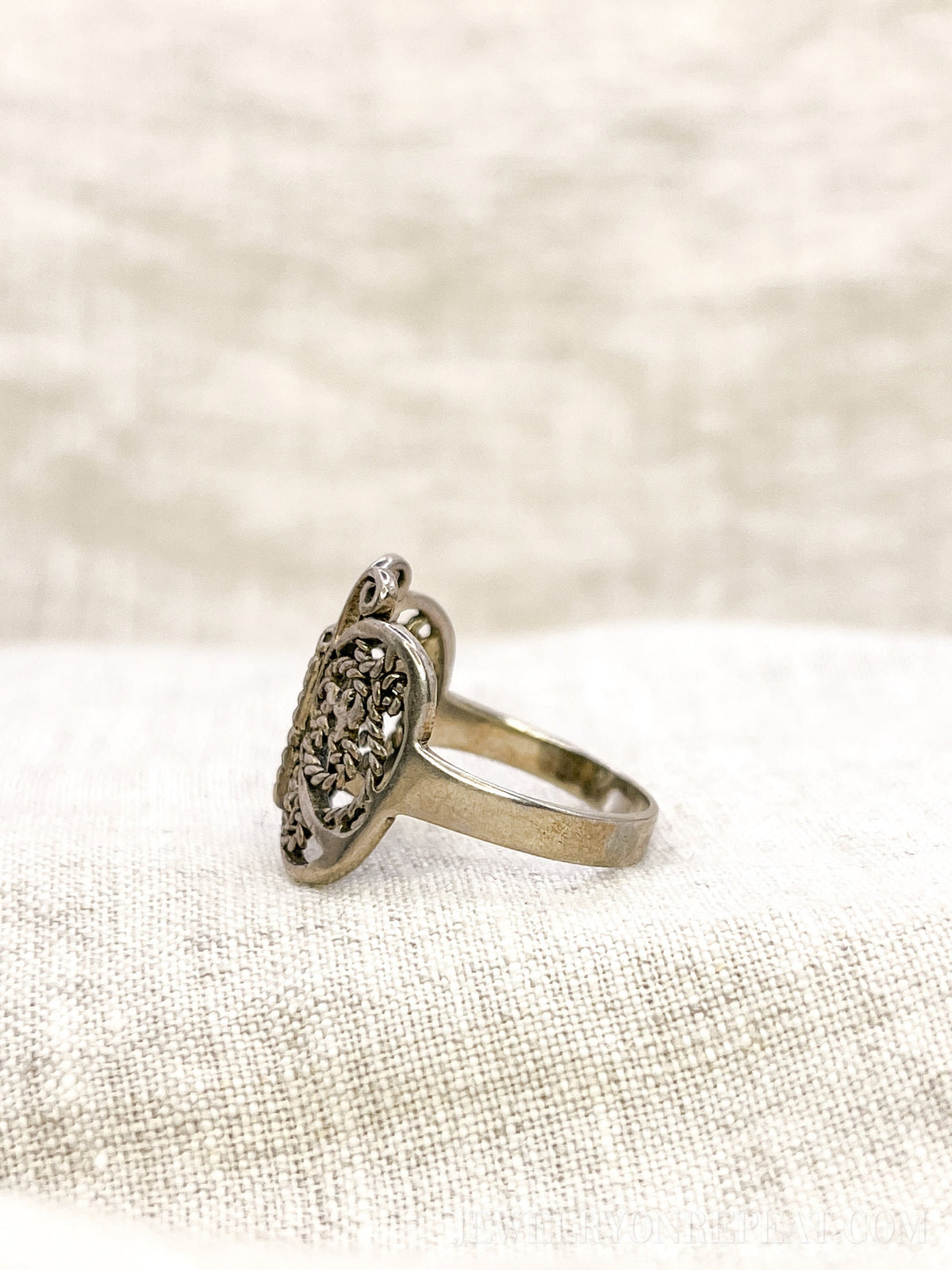 Vintage Filigree Butterfly Ring, Sterling Silver Statement Boho Jewelry
