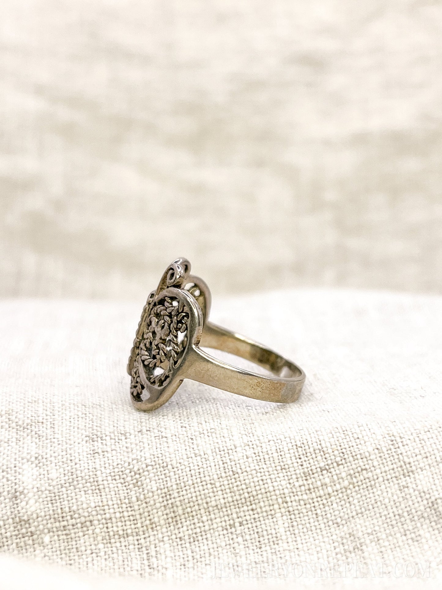 Vintage Filigree Butterfly Ring, Sterling Silver Statement Boho Jewelry