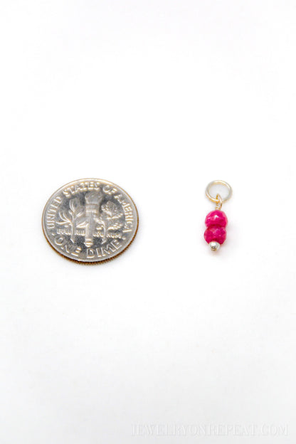 Sterling Silver Birthstone Charm Pendant, Personalized Family Minimalist Jewelry, Gift for Her