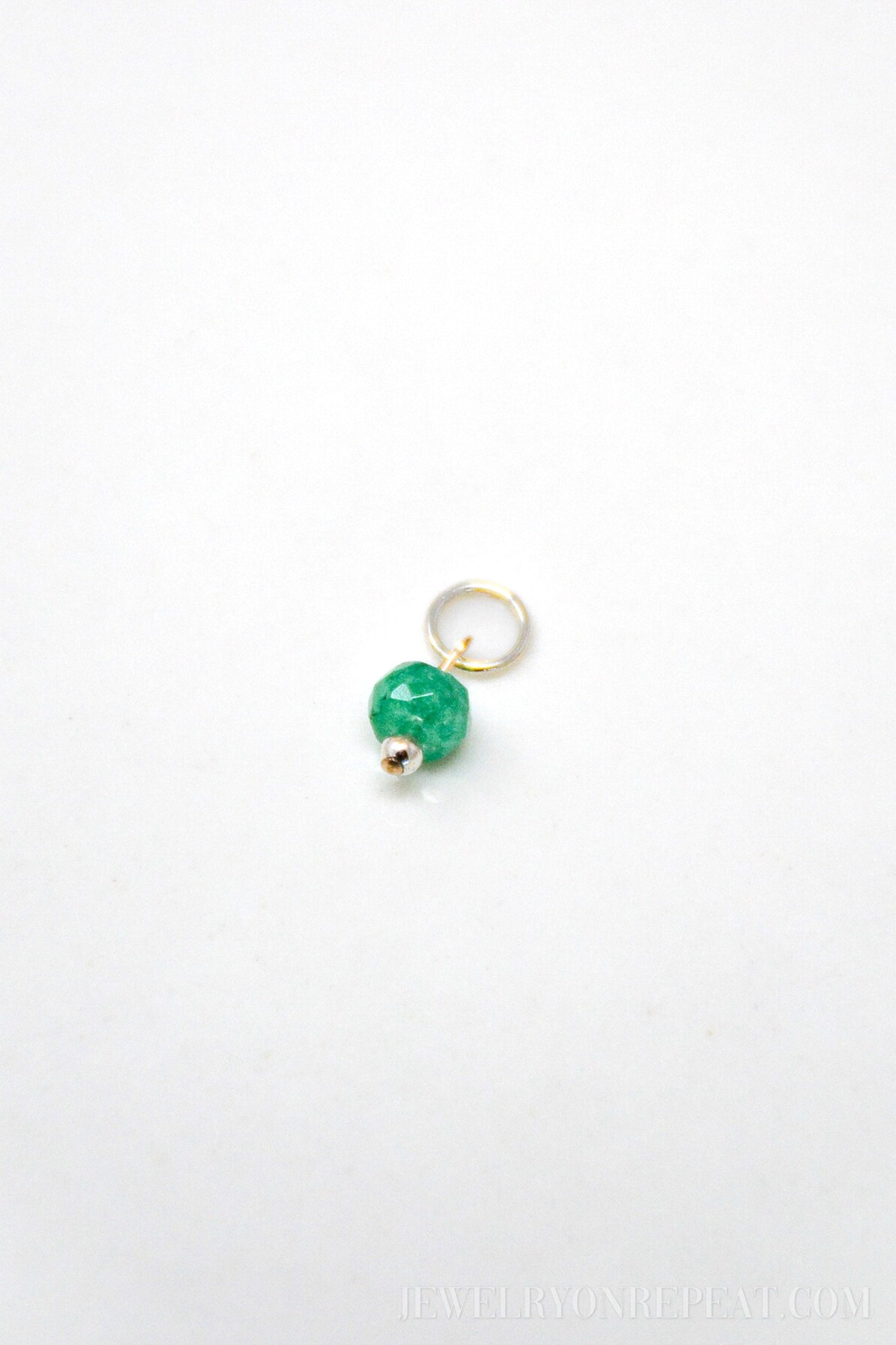 Sterling Silver Birthstone Charm Pendant, Personalized Family Minimalist Jewelry, Gift for Her