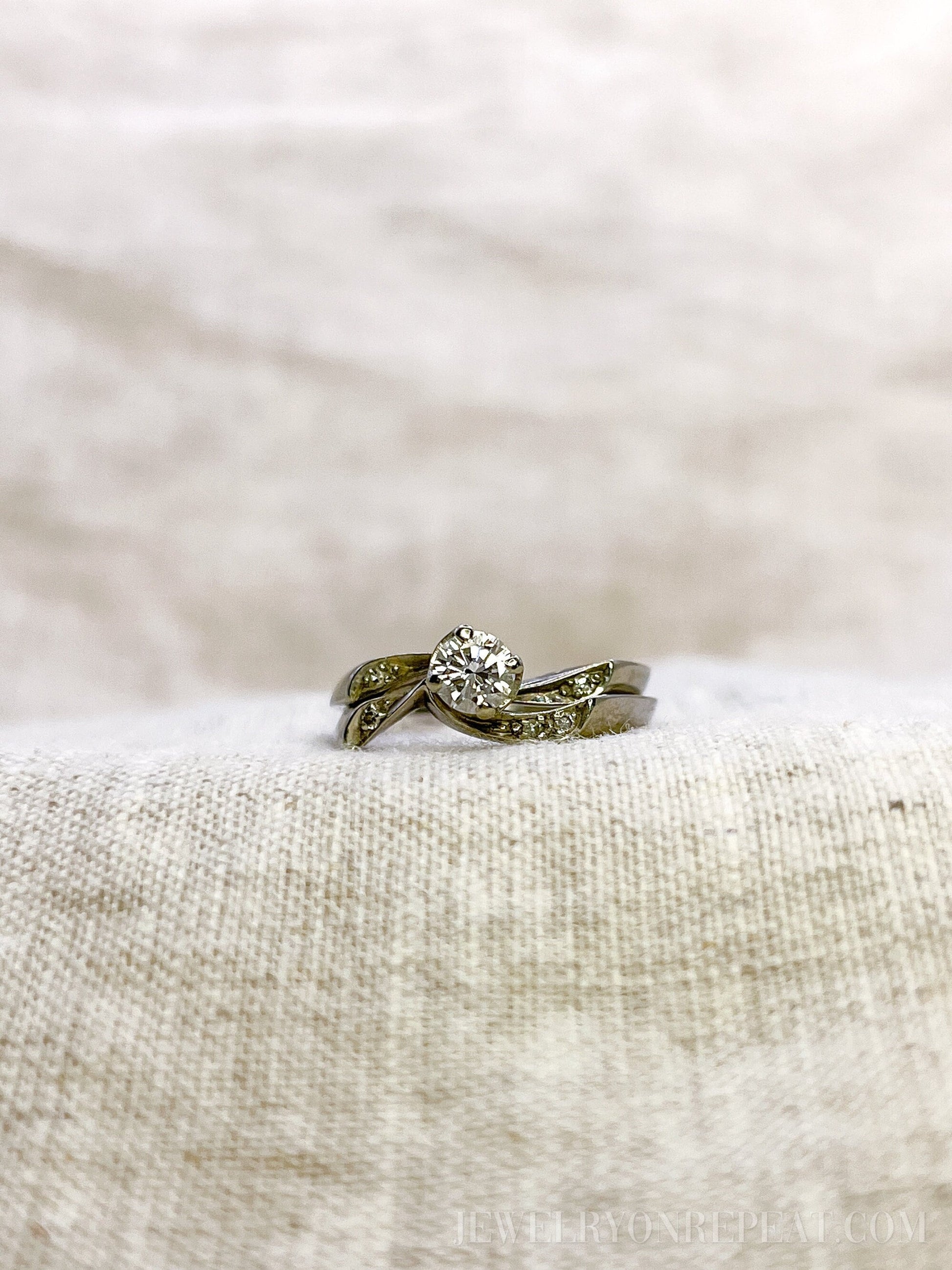 Vintage 1960s Diamond Bridal Set, Engagement & Wedding Rings