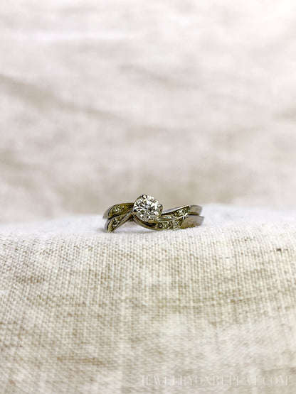 Vintage 1960s Diamond Bridal Set, Engagement & Wedding Rings