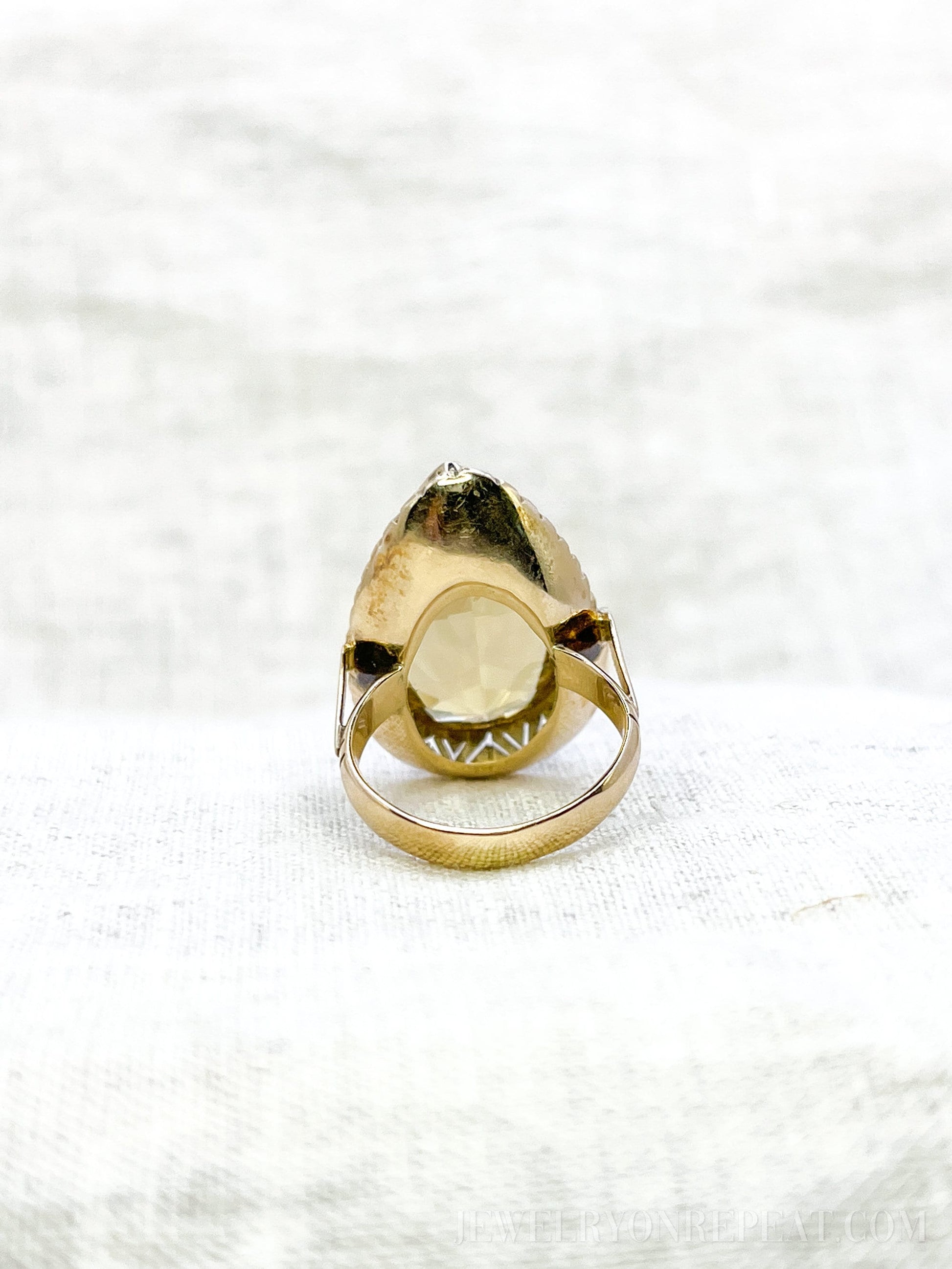 Vintage Smokey Quartz Gemstone Ring in 14k Gold