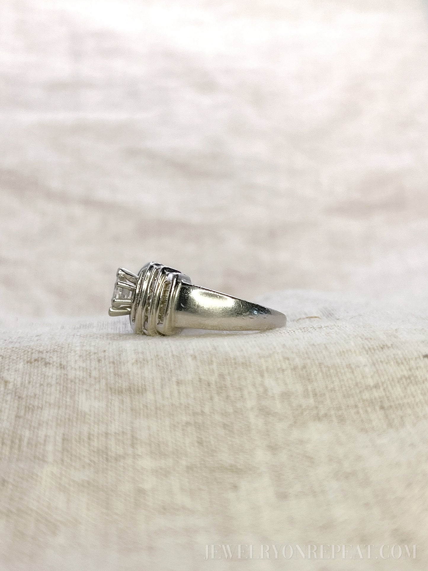 Vintage 1980s Marquise Diamond Engagement Ring, 14k White Gold