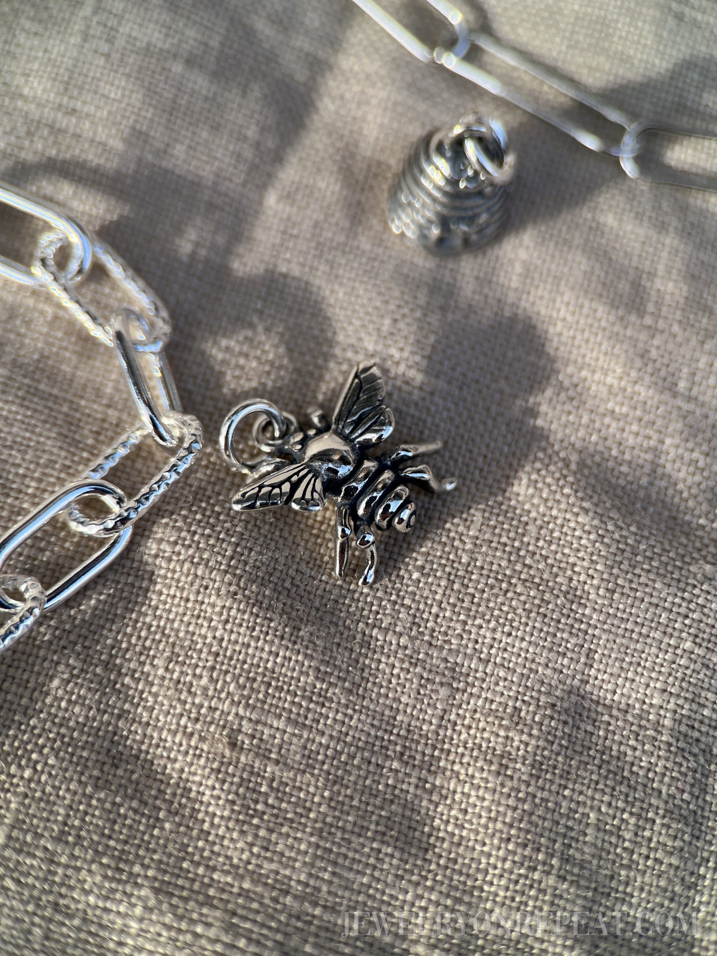 Sterling Silver Honeybee Charm Pendant, Beekeeping Themed Minimalist Jewelry, Gift for Her