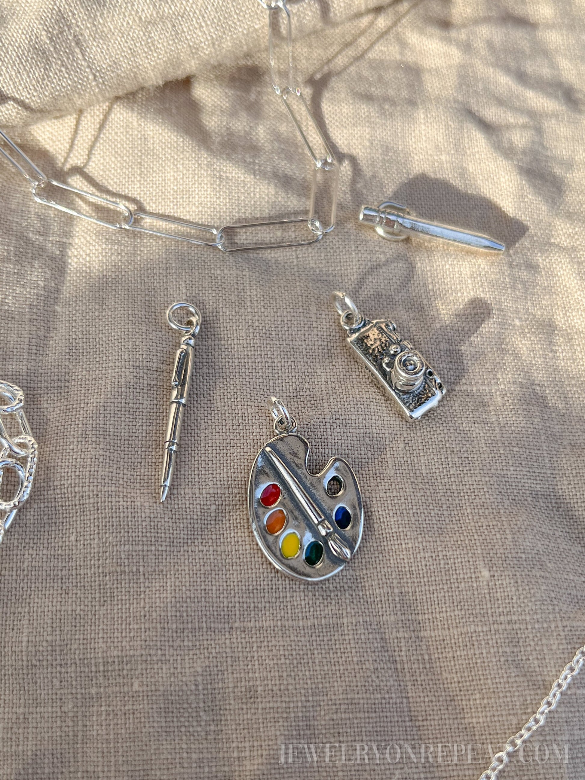Sterling Silver Camera Charm Pendant, Photography Themed Minimalist Jewelry, Gift for Her