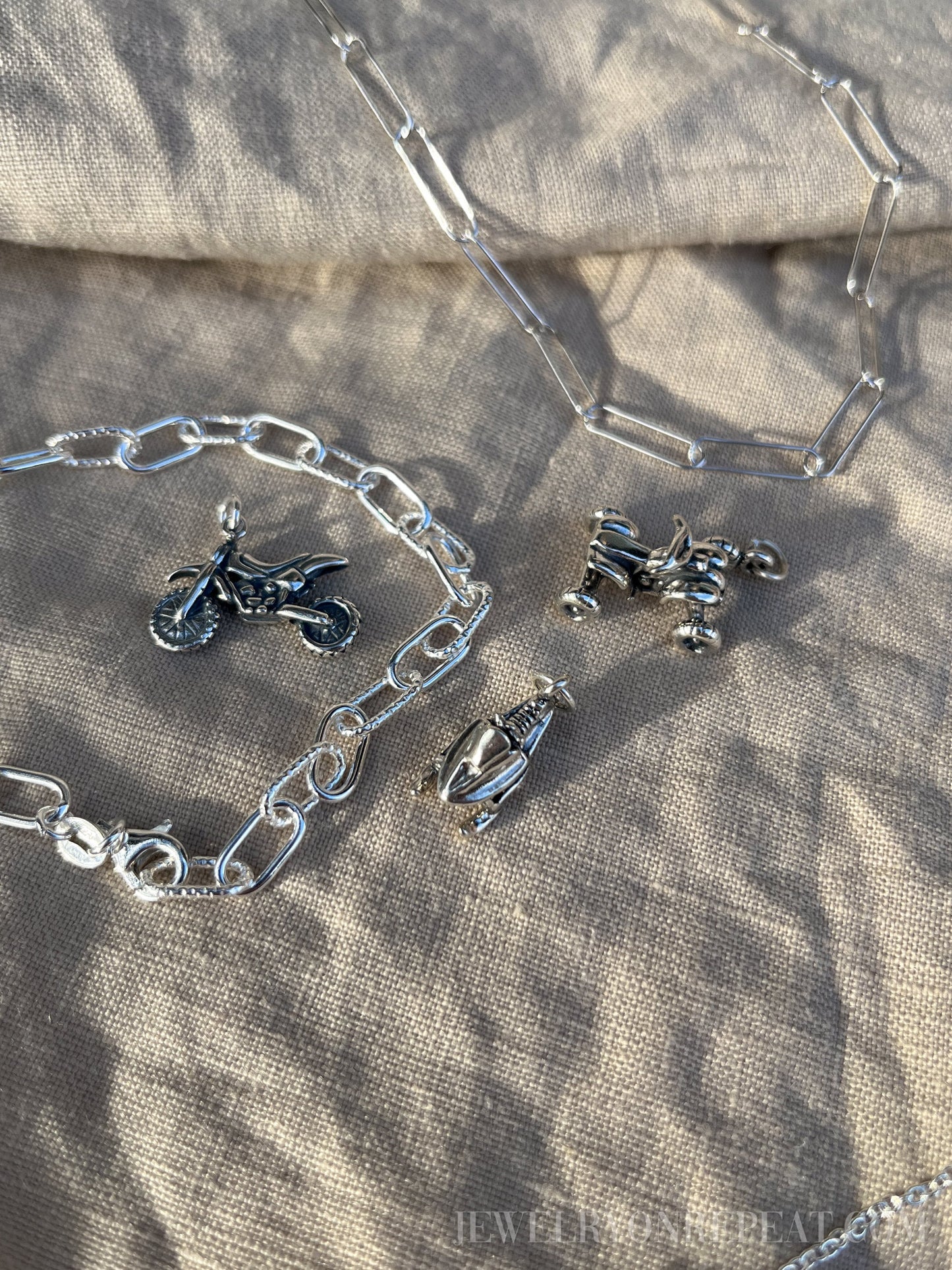 Sterling Silver Snowmobile Charm Pendant, Winter Motorsports Themed Minimalist Jewelry, Gift for Her