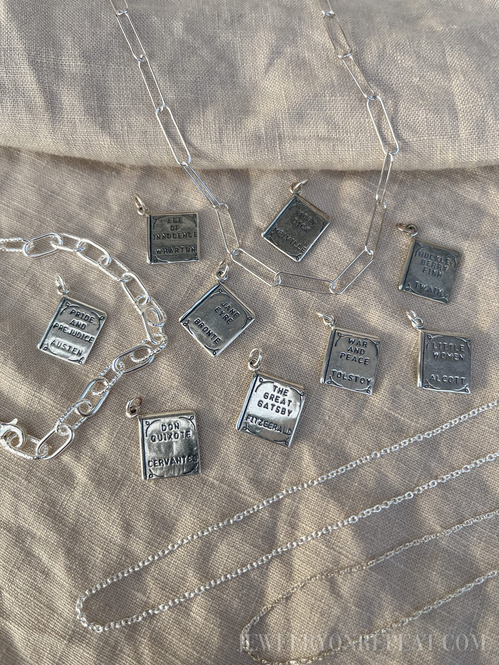 Sterling Silver Little Women Charm Pendant, Book Themed Minimalist Jewelry, Gift for Her