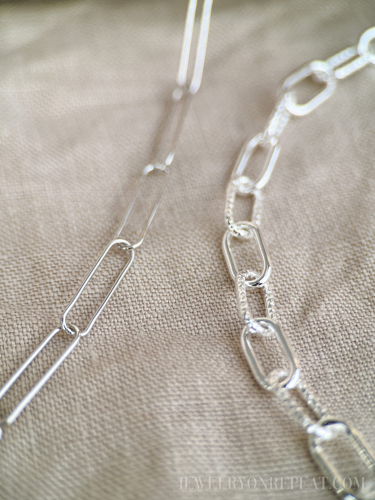 Chain Necklace or Bracelet in Sterling Silver, Cable, Paperclip, Rope Twist, Charm Bracelet