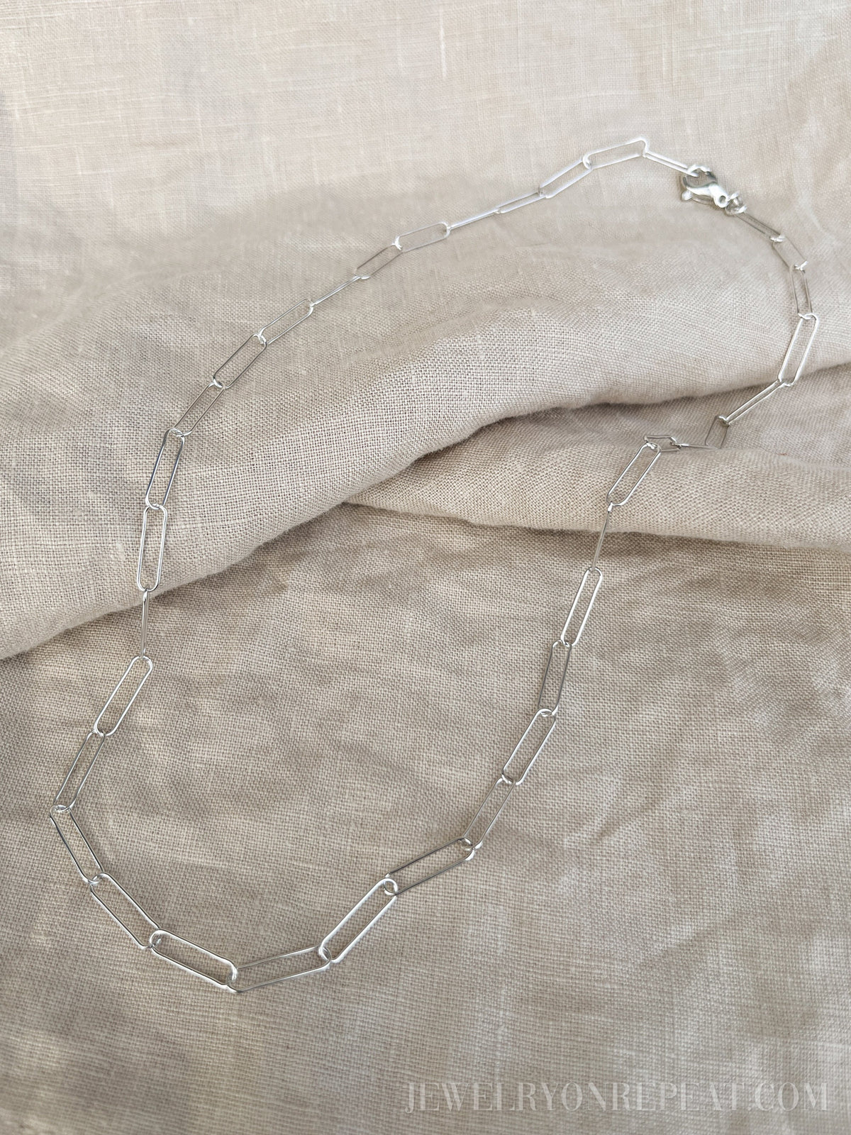 Chain Necklace in Sterling Silver, Paperclip Link, Layering Chain, Charm Accessory