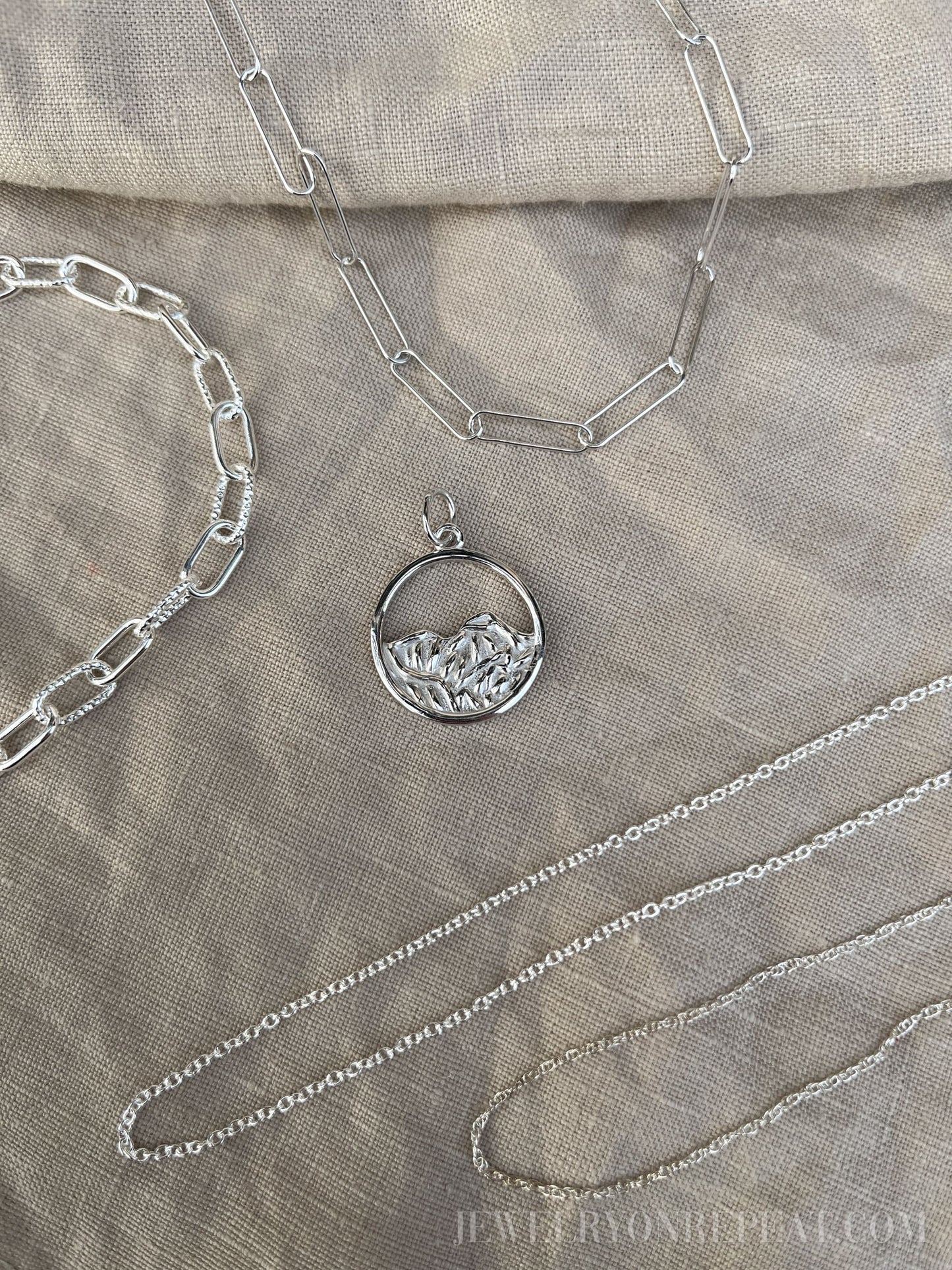 Sterling Silver Mountain Charm Pendant, Adventure Themed Minimalist Jewelry, Gift for Her