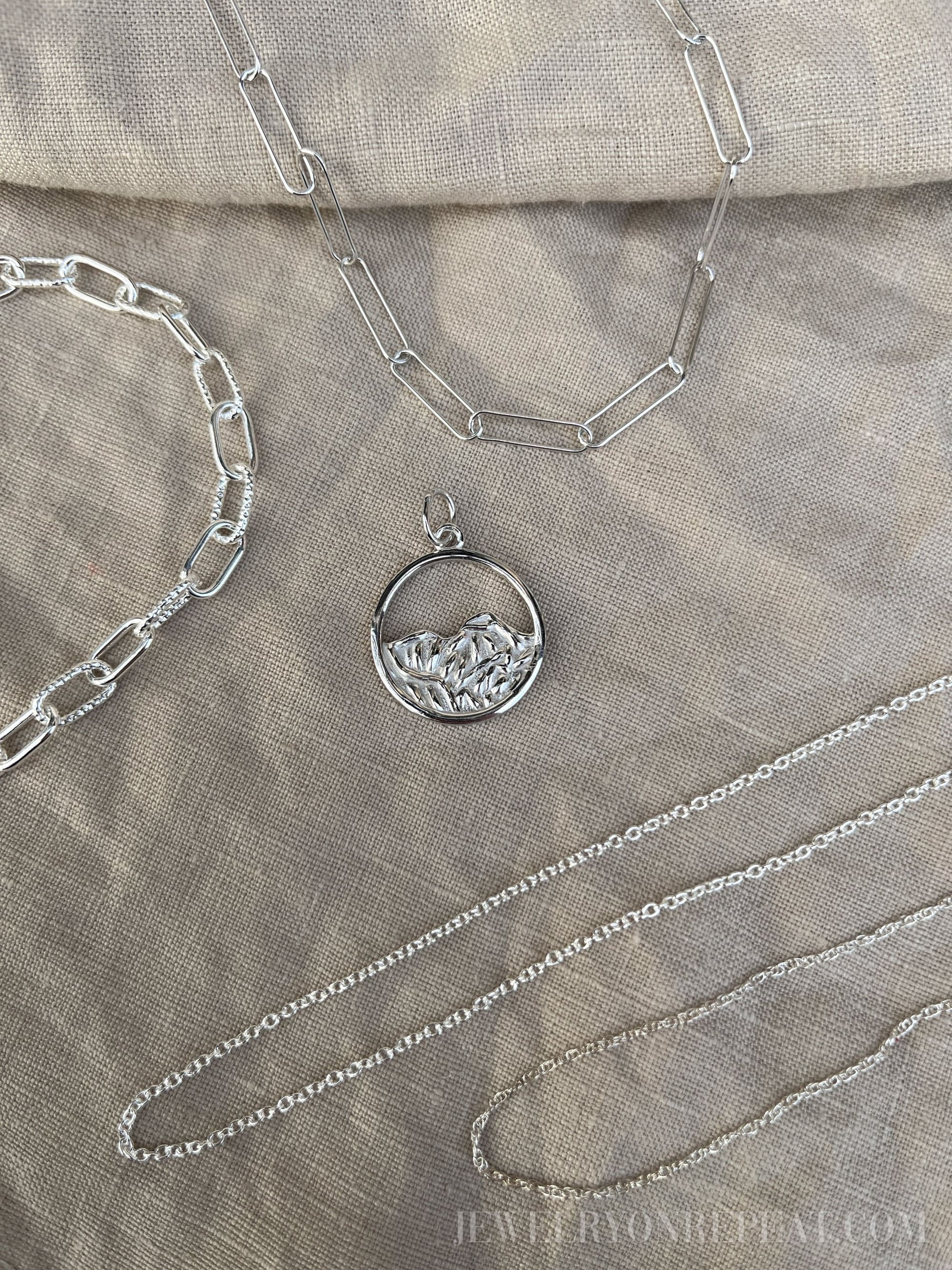 Sterling Silver Mountain Charm Pendant, Adventure Themed Minimalist Jewelry, Gift for Her