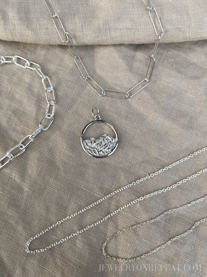 Sterling Silver Mountain Charm Pendant, Adventure Themed Minimalist Jewelry, Gift for Her