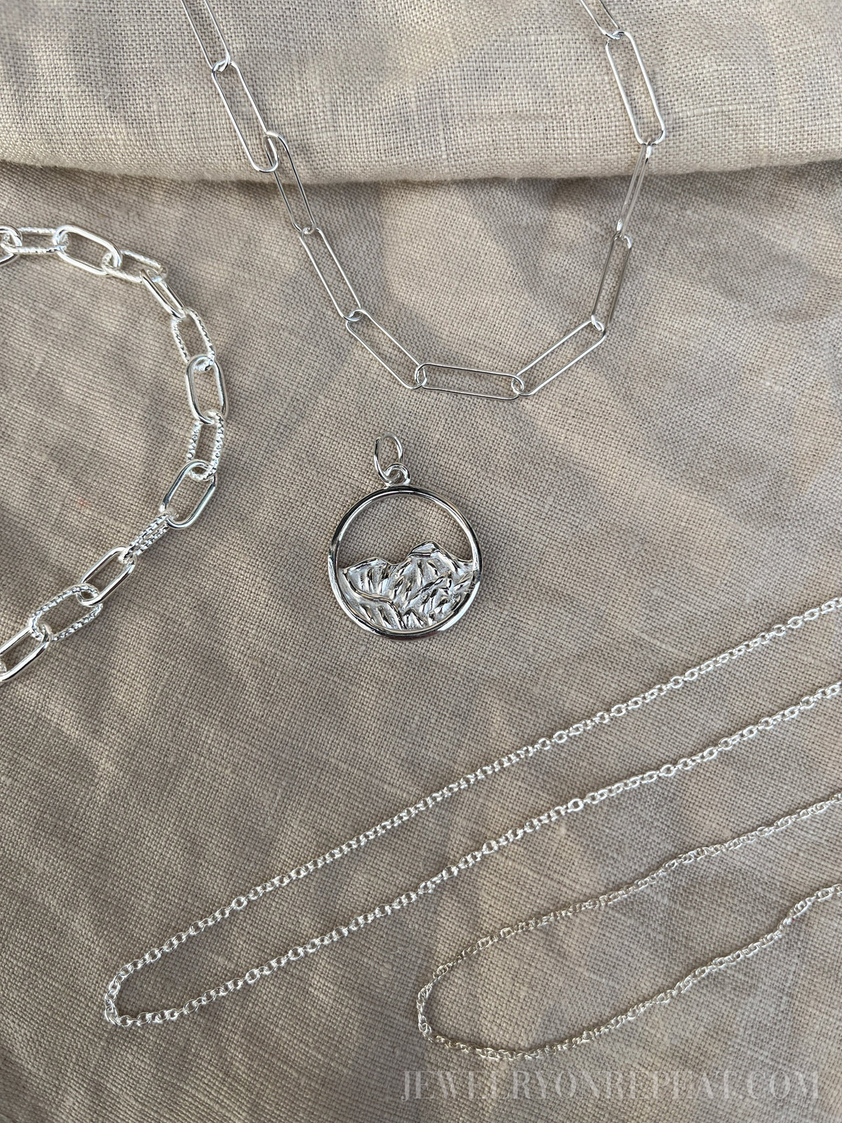 Sterling Silver Mountain Charm Pendant, Adventure Themed Minimalist Jewelry, Gift for Her