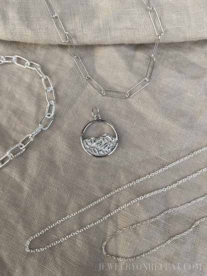 Sterling Silver Mountain Charm Pendant, Adventure Themed Minimalist Jewelry, Gift for Her