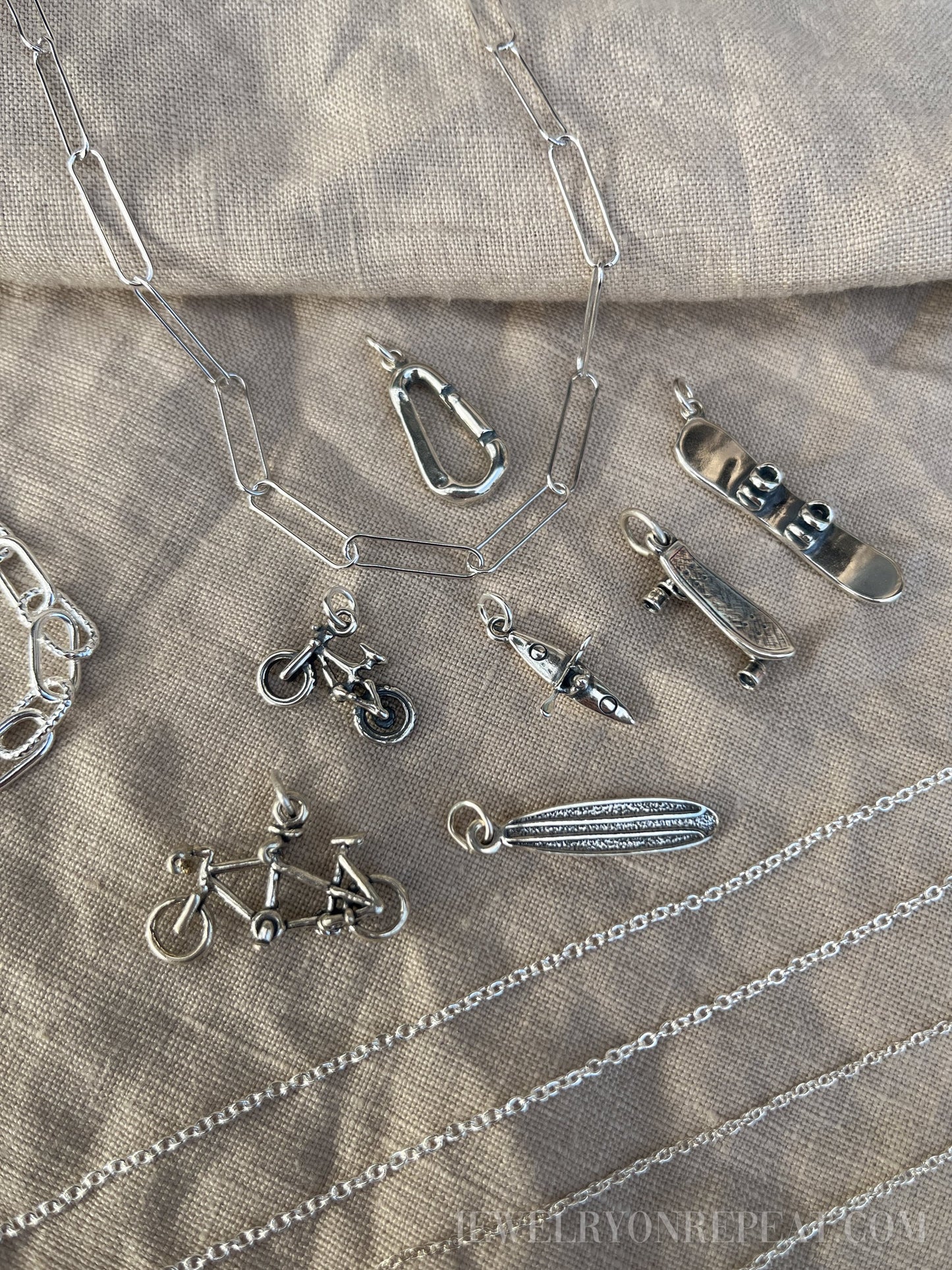 Sterling Silver Skateboard Charm Pendant, Skating Themed Minimalist Jewelry, Gift for Her