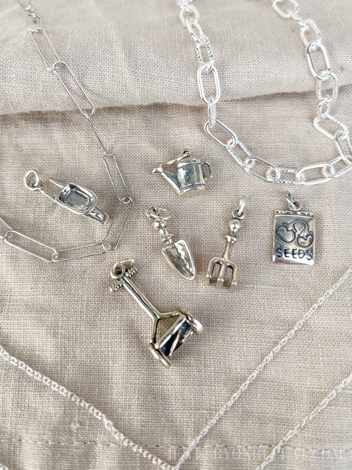 Sterling Silver Watering Can Charm Pendant, Gardening Themed Minimalist Jewelry, Gift for Her