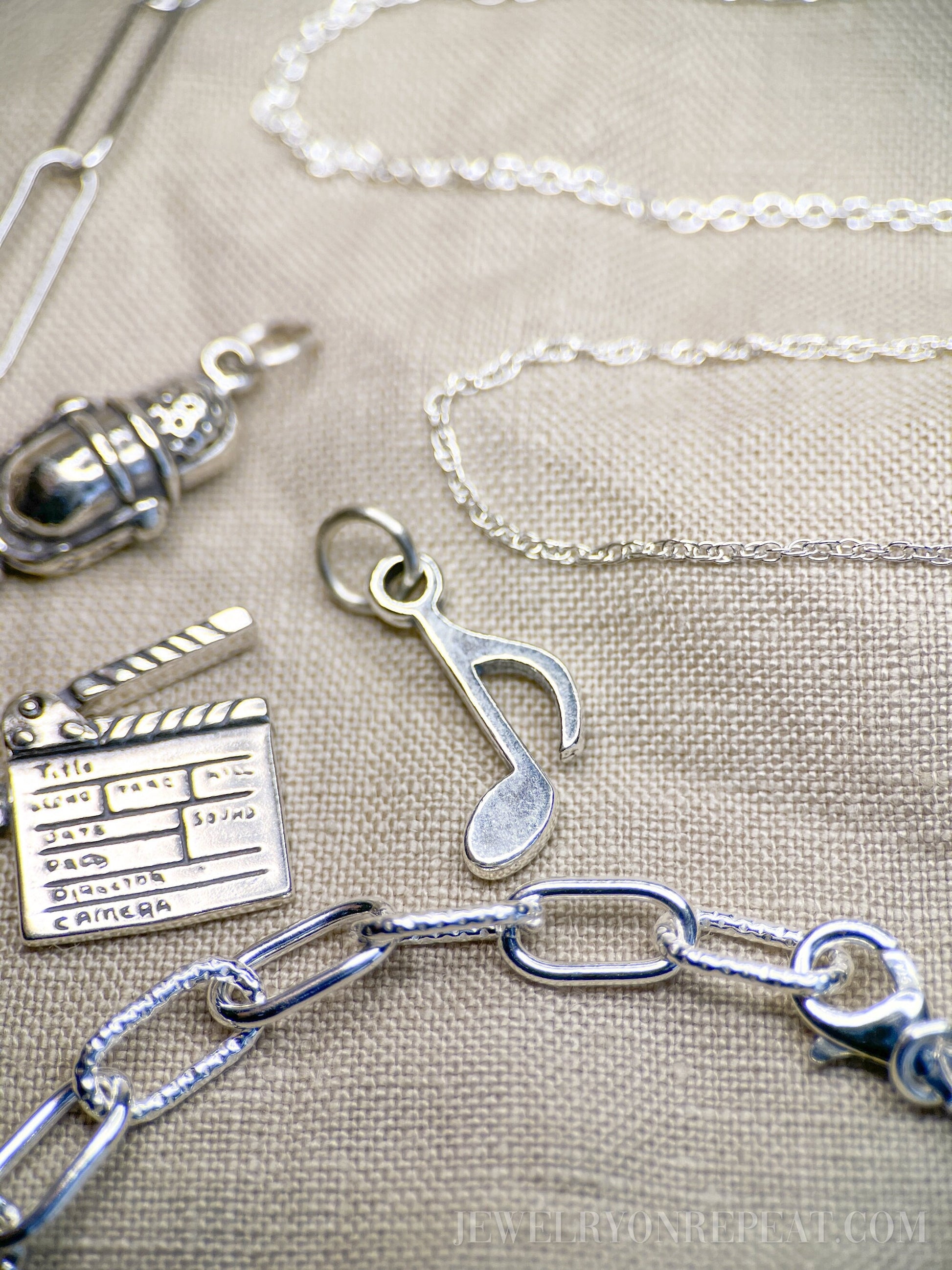 Sterling Silver Music Note Charm Pendant, Music Themed Minimalist Jewelry, Gift for Her