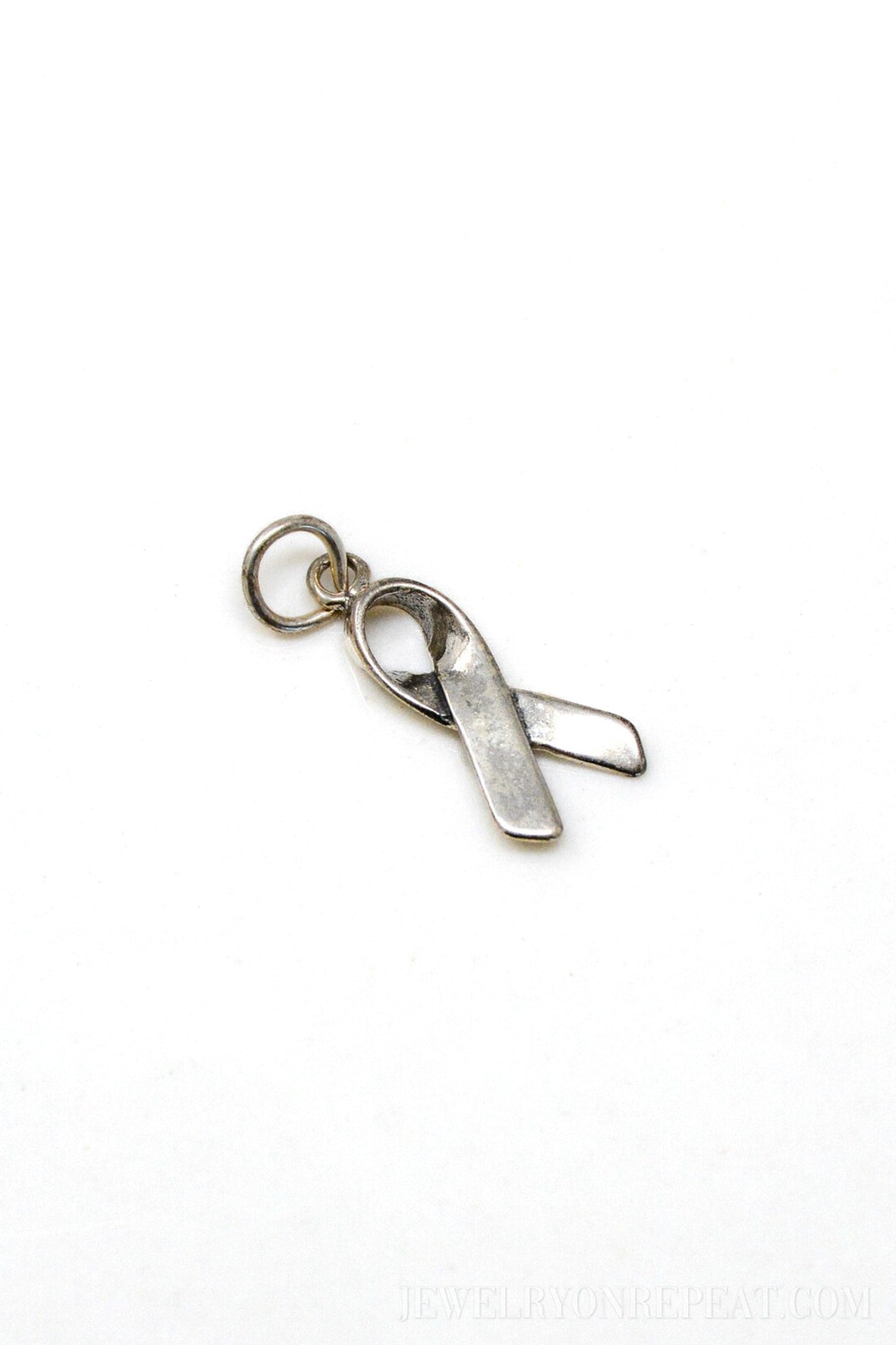 Awareness Ribbon Charm Pendant in Solid Sterling Silver