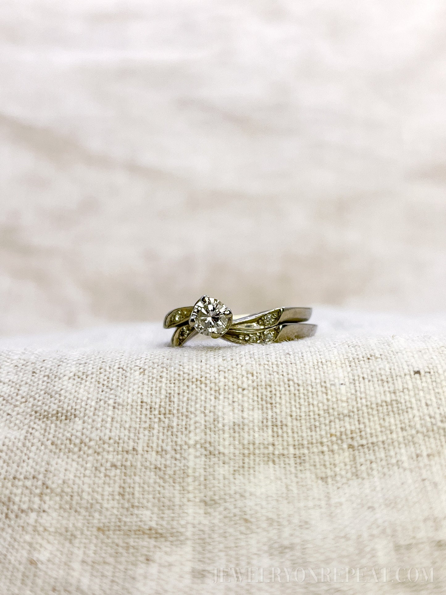 Vintage 1960s Diamond Bridal Set, Engagement & Wedding Rings