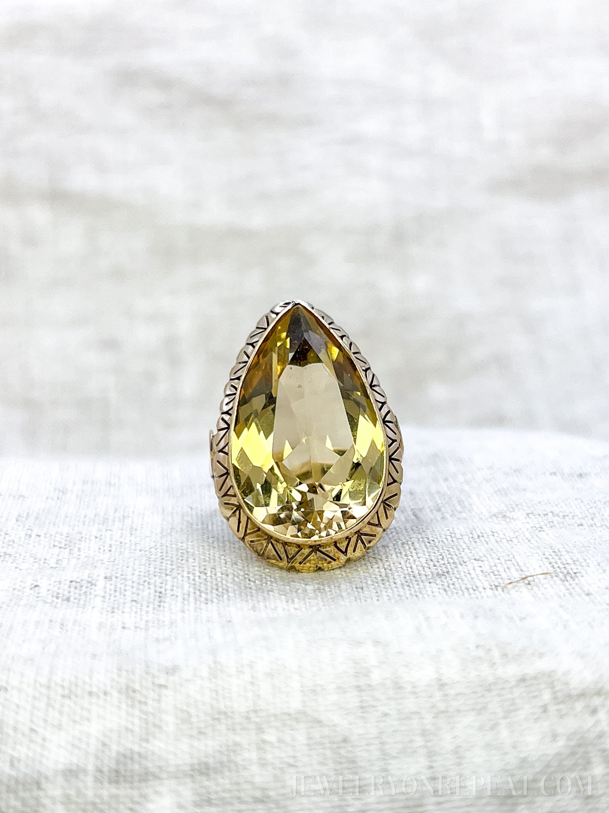 Vintage Smokey Quartz Gemstone Ring in 14k Gold