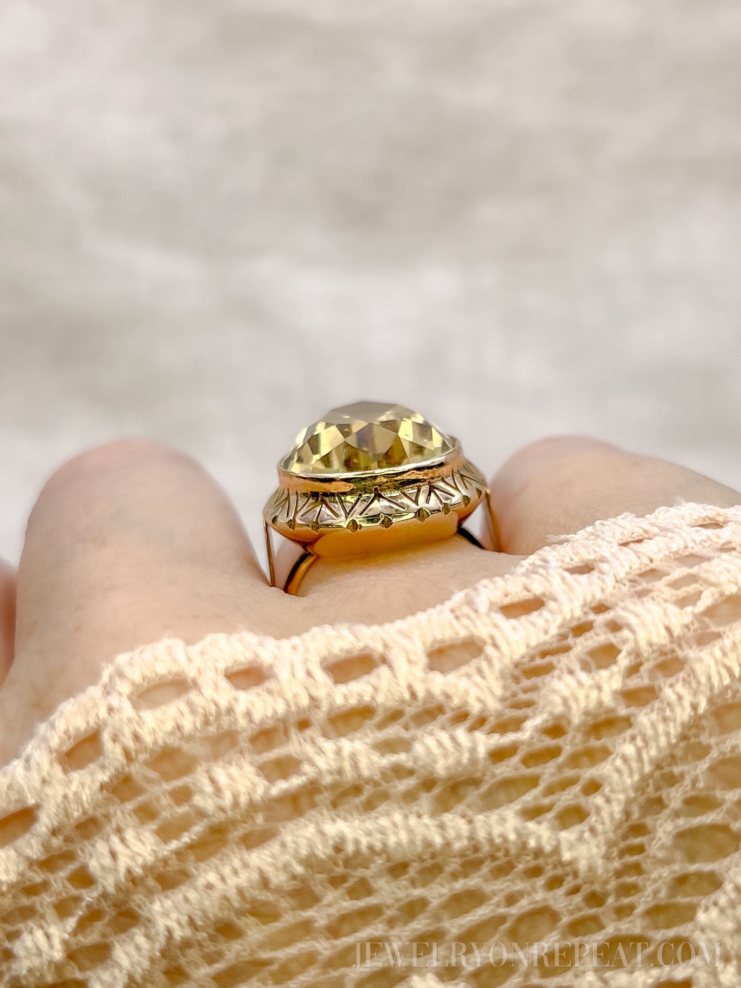 Vintage Smokey Quartz Gemstone Ring in 14k Gold