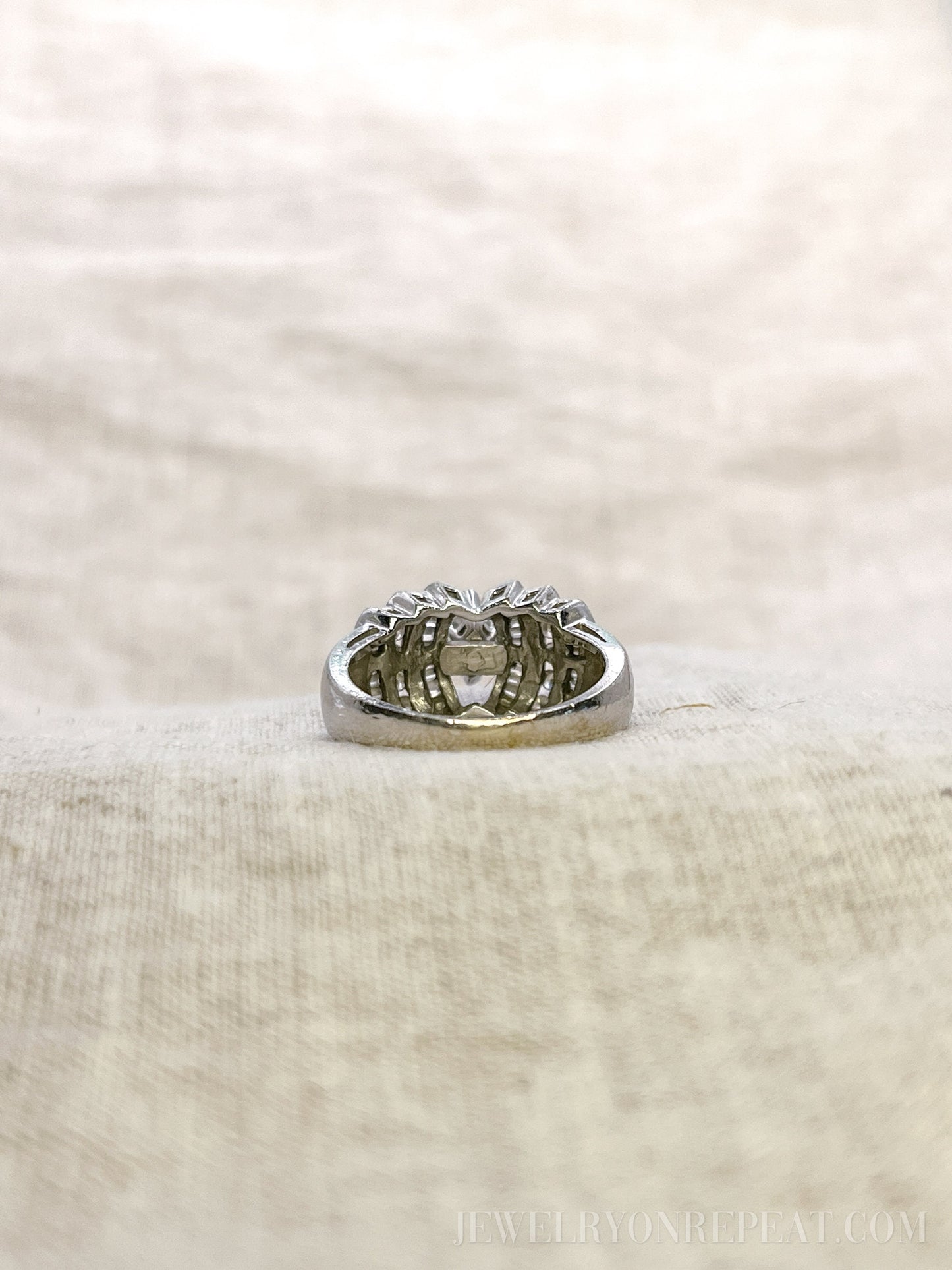 Vintage 1980s Marquise Diamond Engagement Ring, 14k White Gold