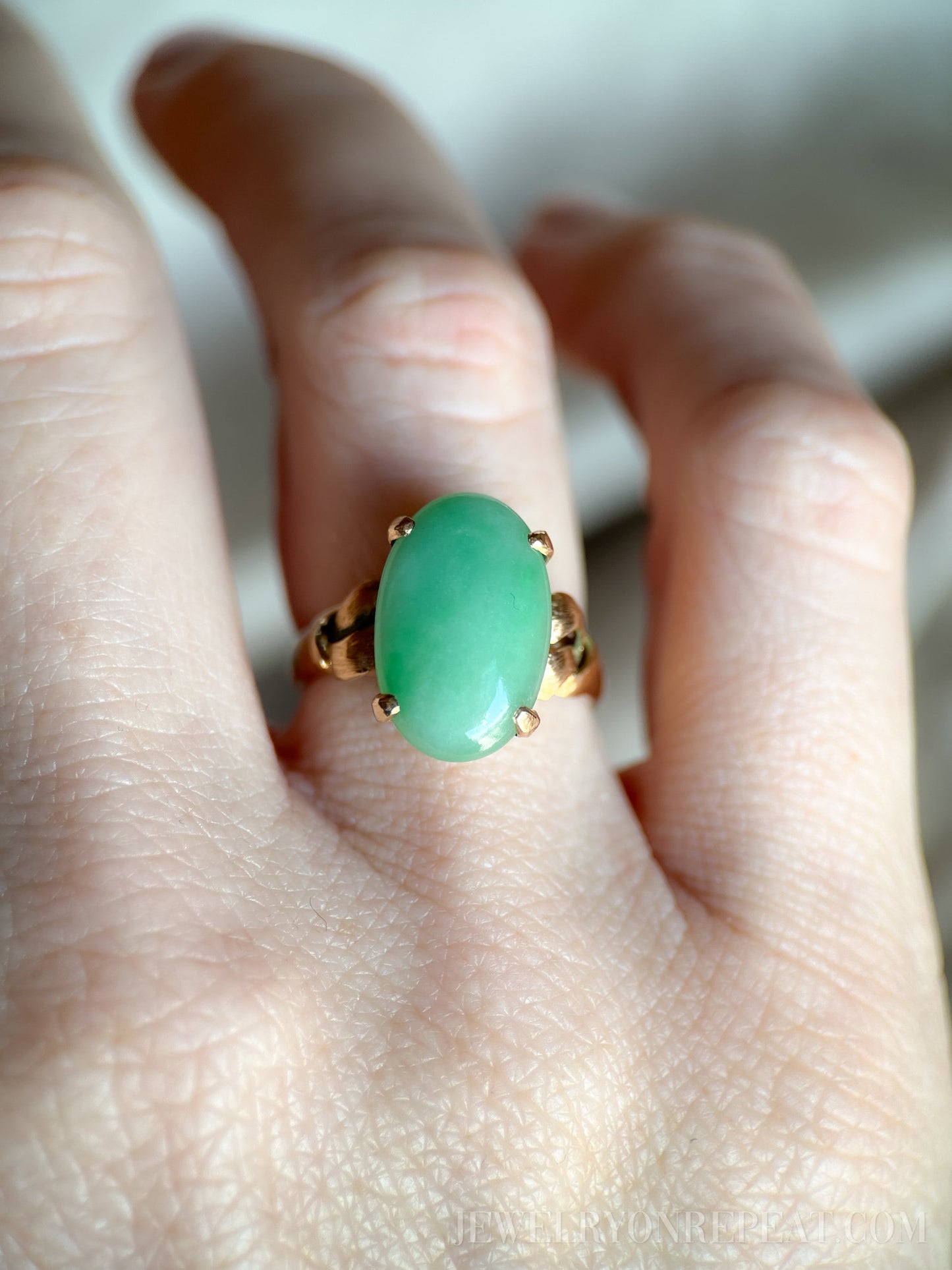 Vintage Jade Ring in 14k Gold