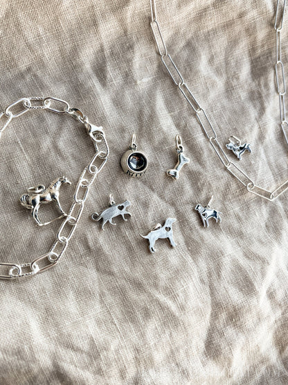 Sterling Silver Horse Charm Pendant, Animal Themed Minimalist Jewelry, Gift for Her