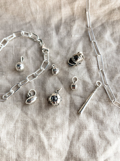 Sterling Silver Soccer Ball Charm Pendant, Sports Themed Minimalist Jewelry, Gift for Her