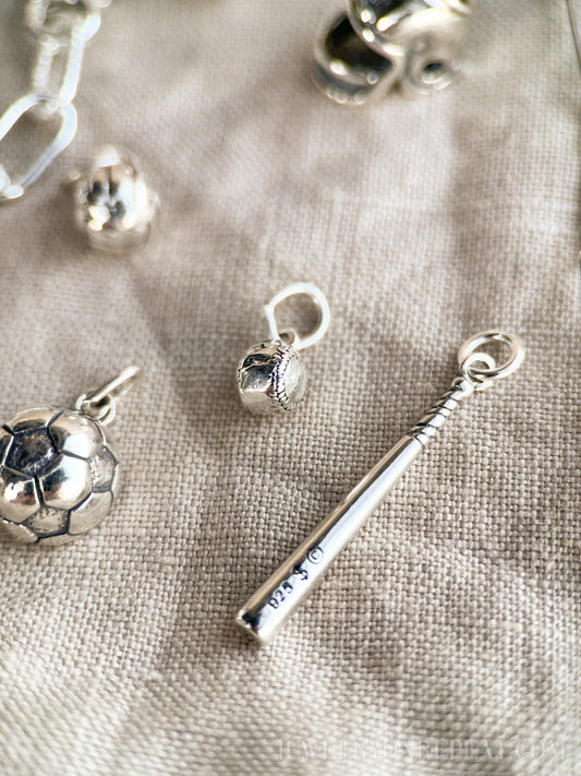 Sterling Silver Baseball Charm Pendant, Sports Themed Minimalist Jewelry, Gift for Her