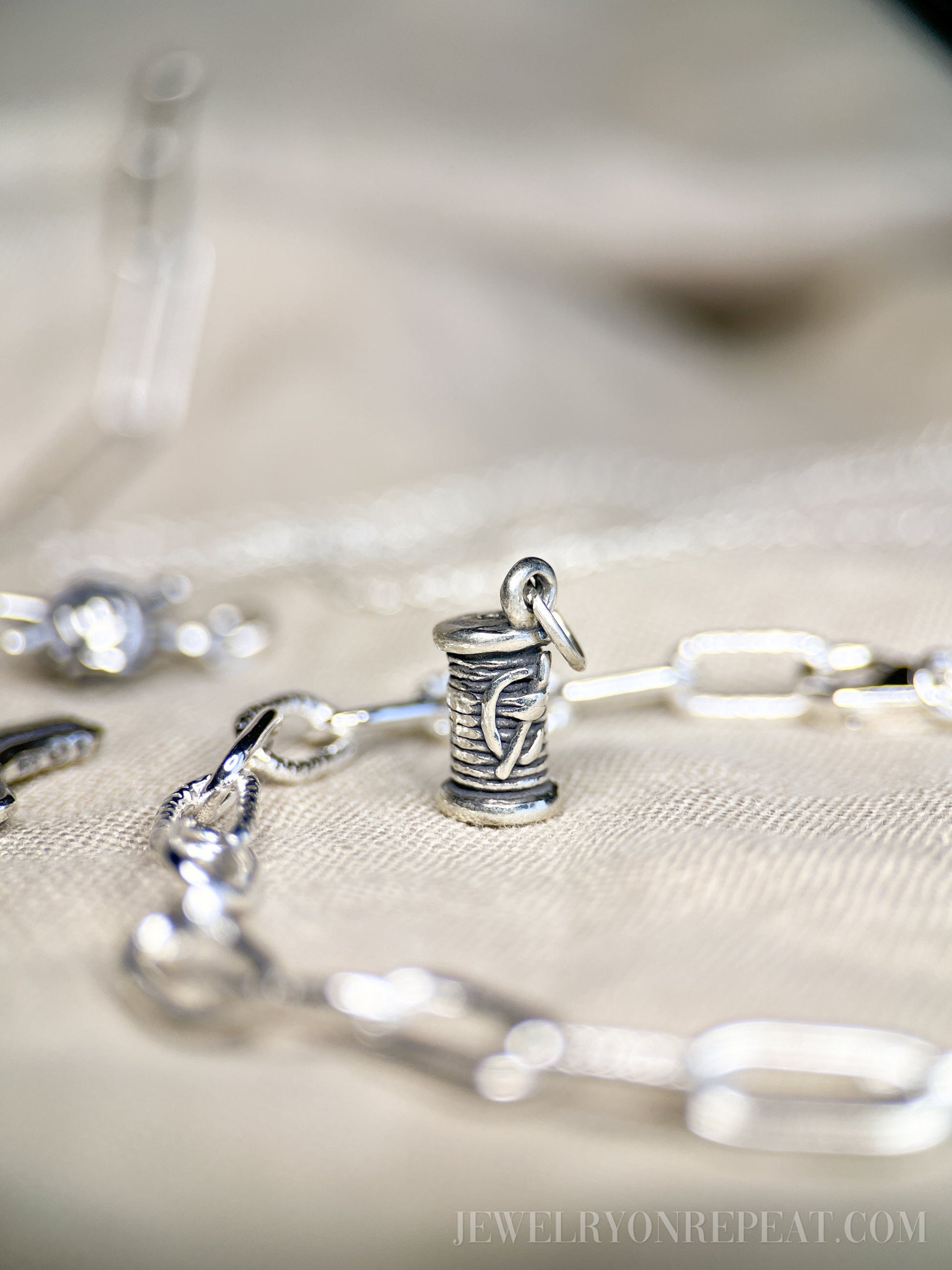 Glue Gun Charm Pendant in Solid Sterling Silver