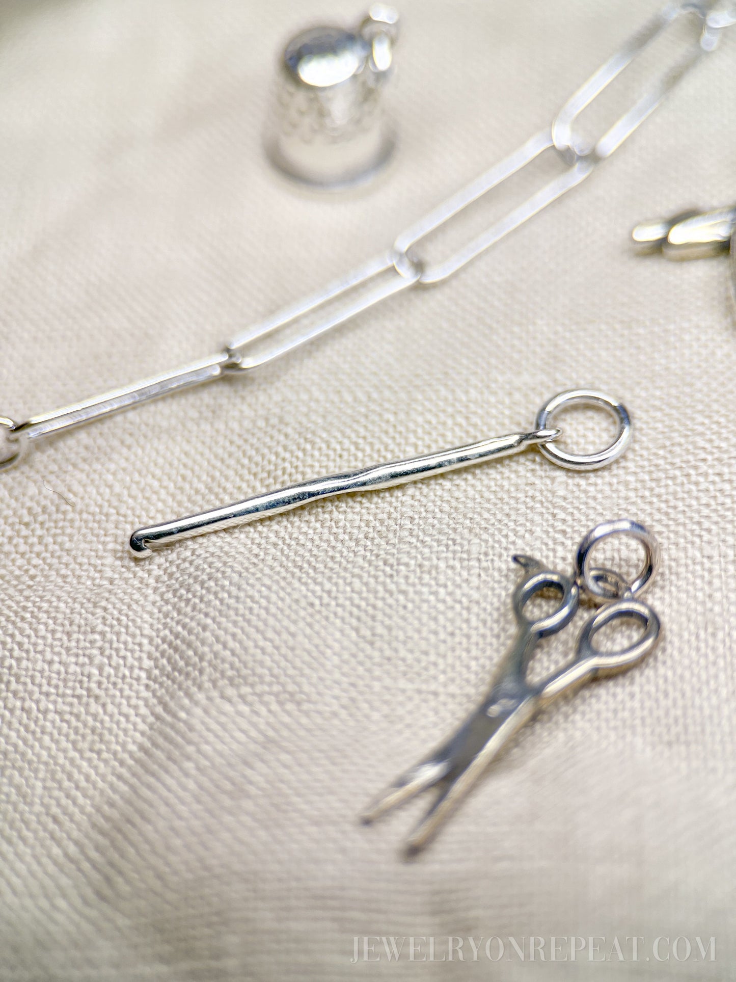 Glue Gun Charm Pendant in Solid Sterling Silver
