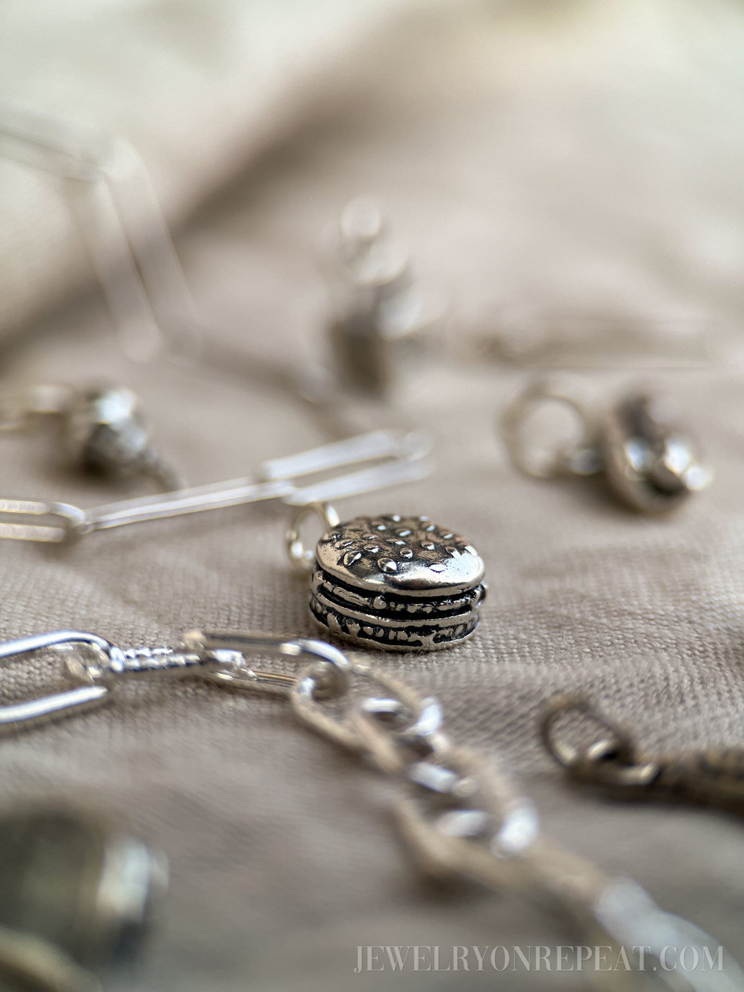 Favorite Food Charm Pendant in Solid Sterling Silver