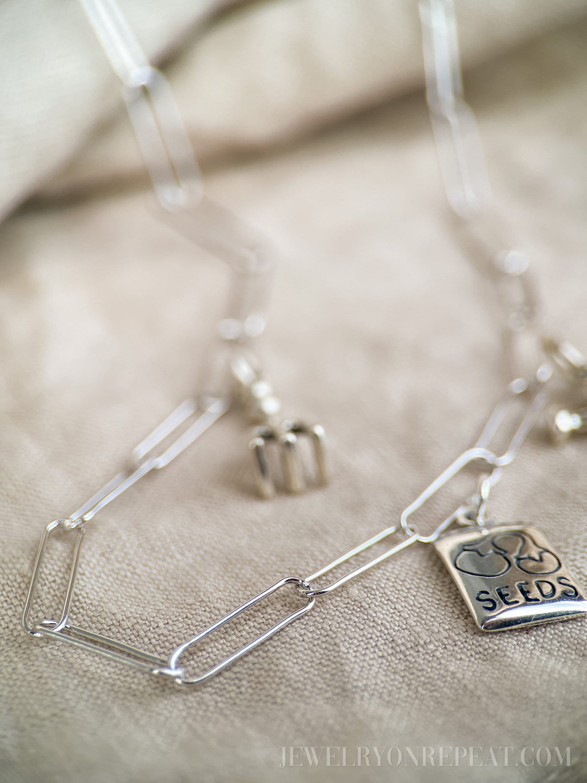 Chain Necklace in Sterling Silver, Paperclip Link, Layering Chain, Charm Accessory