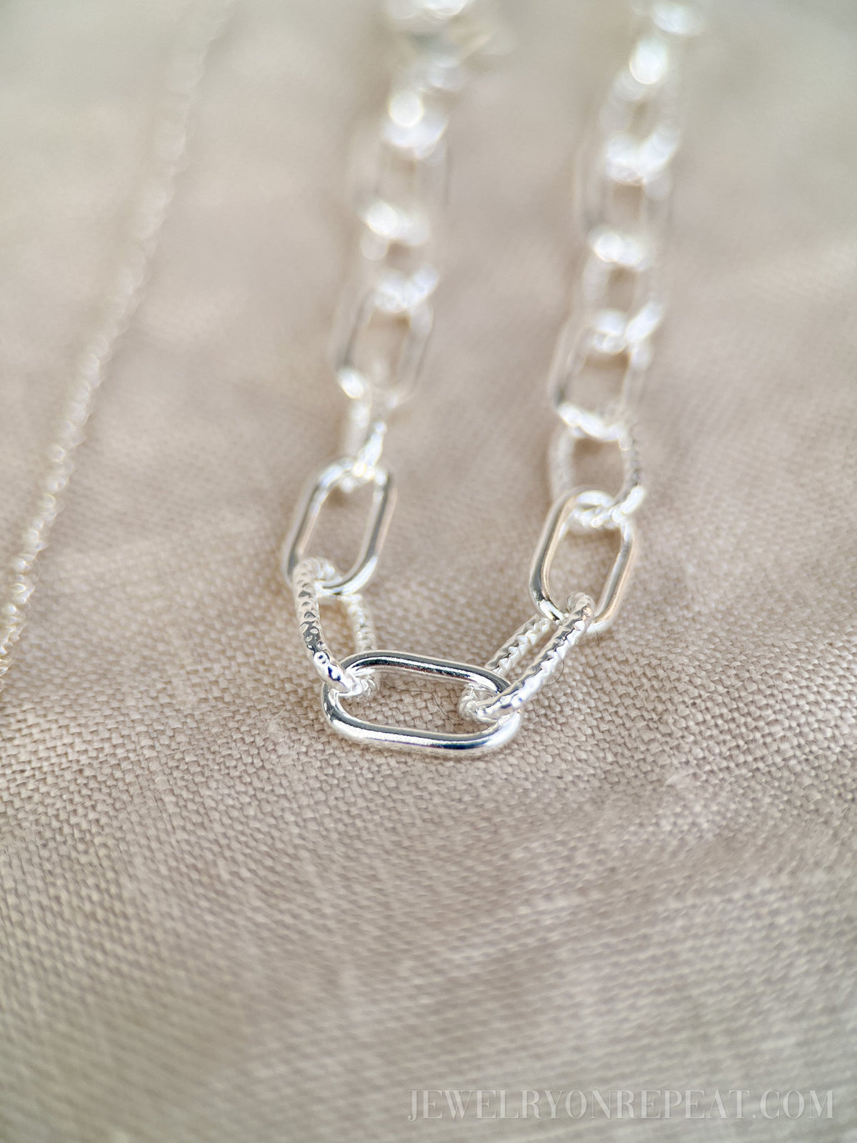 Chain Necklace or Bracelet in Sterling Silver, Cable, Paperclip, Rope Twist, Charm Bracelet