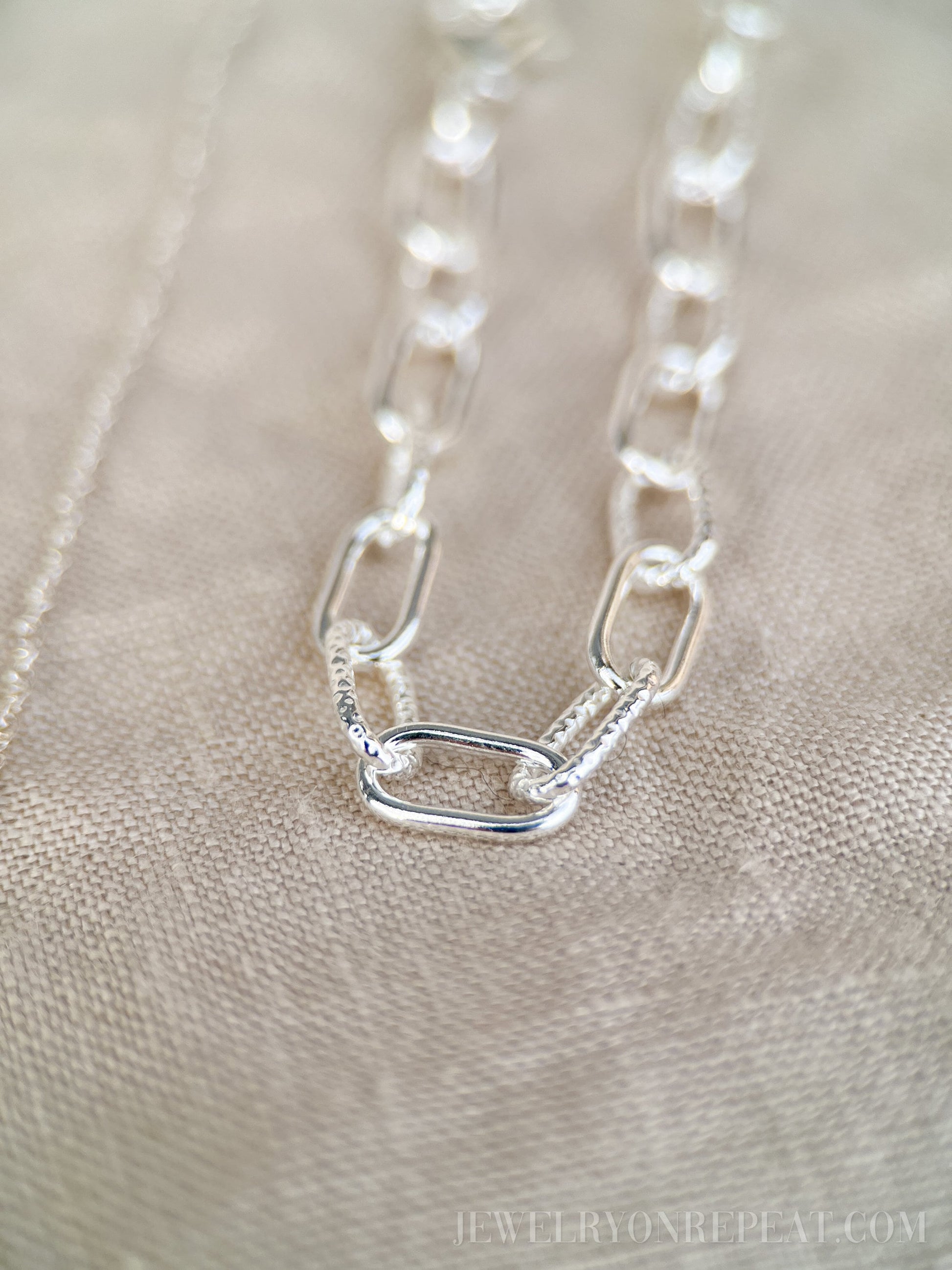 Chain Necklace or Bracelet in Sterling Silver, Cable, Paperclip, Rope Twist, Charm Bracelet