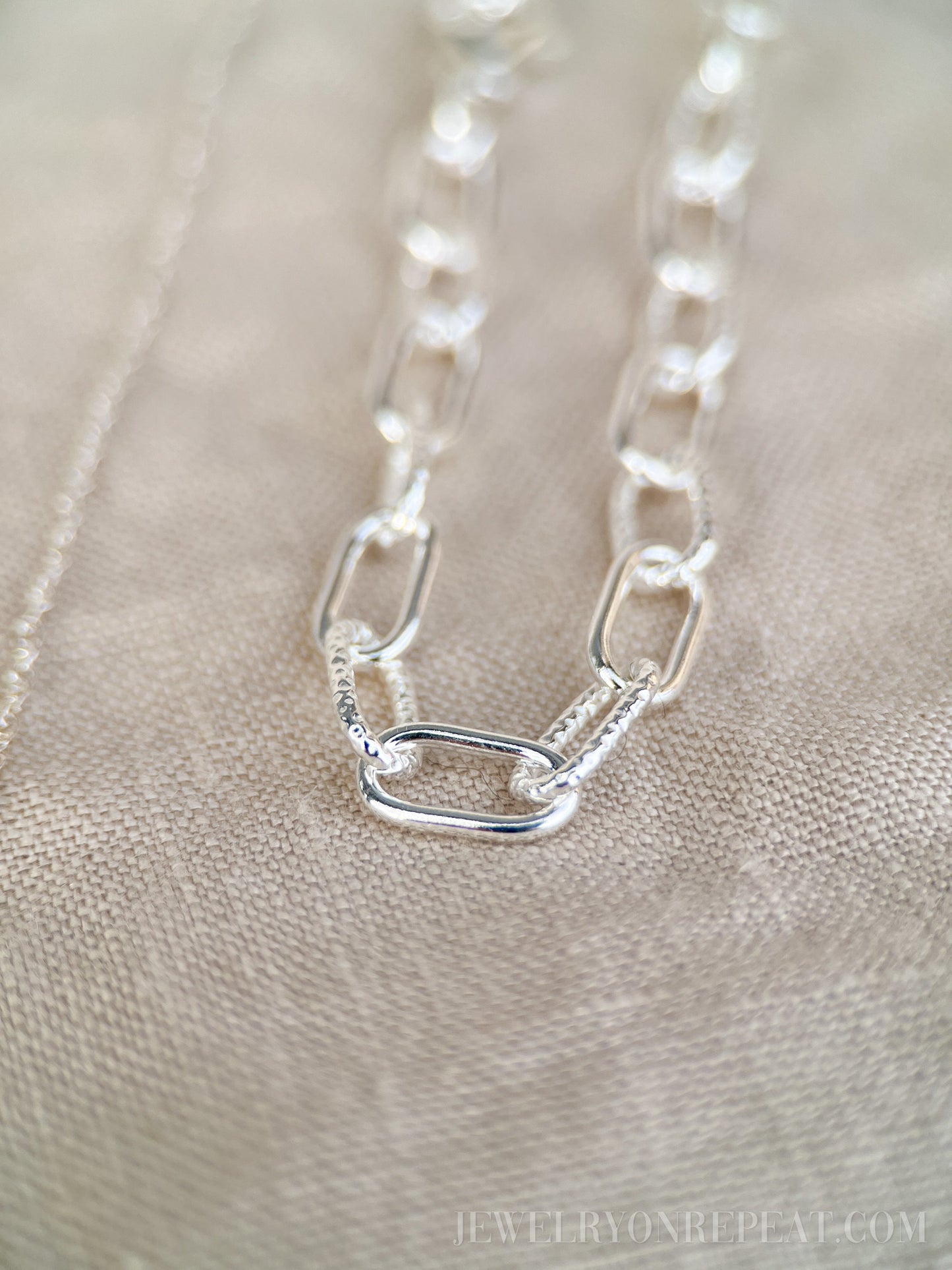 Chain Necklace or Bracelet in Sterling Silver, Cable, Paperclip, Rope Twist, Charm Bracelet