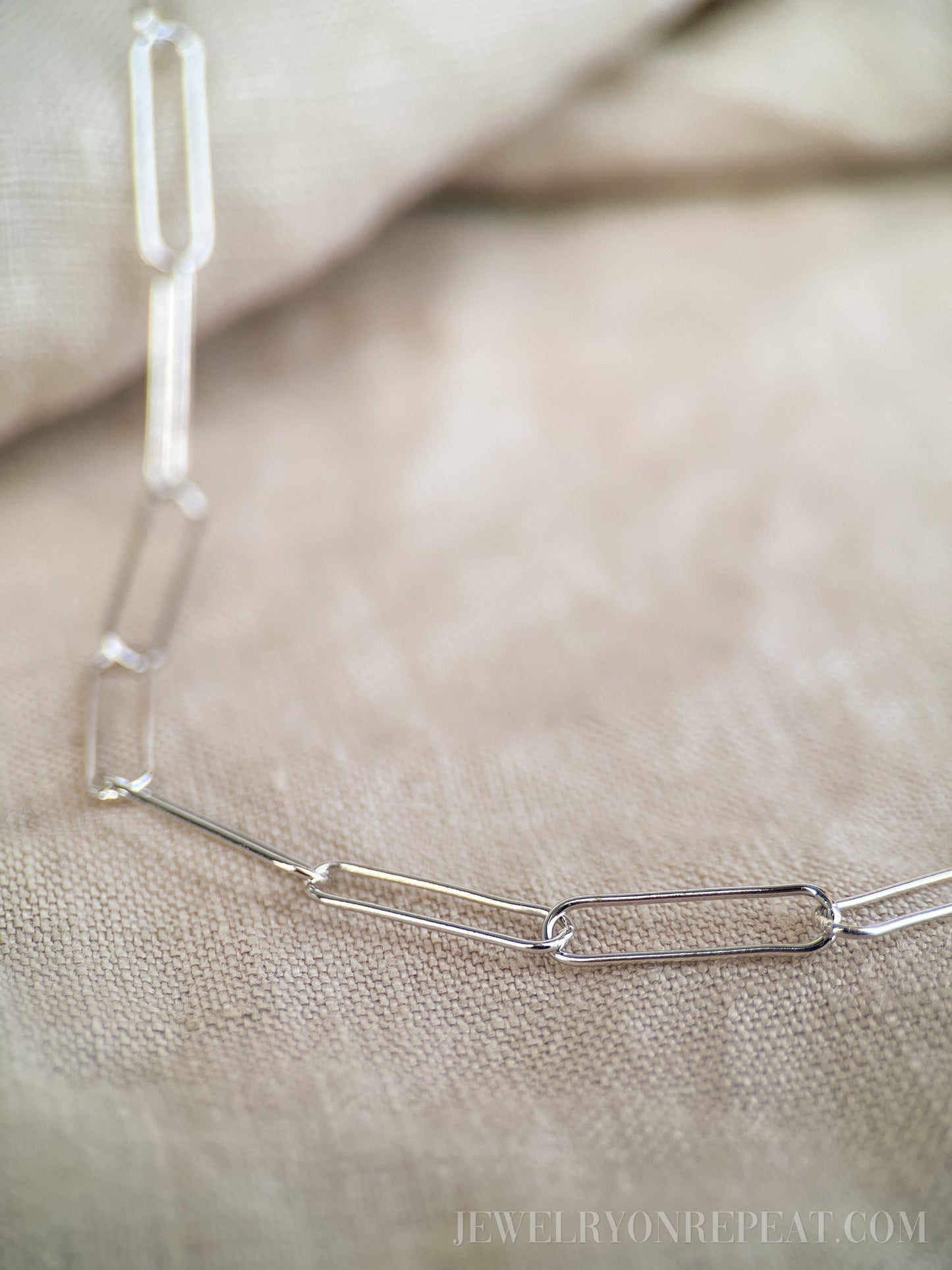 Chain Necklace in Sterling Silver, Paperclip Link, Layering Chain, Charm Accessory