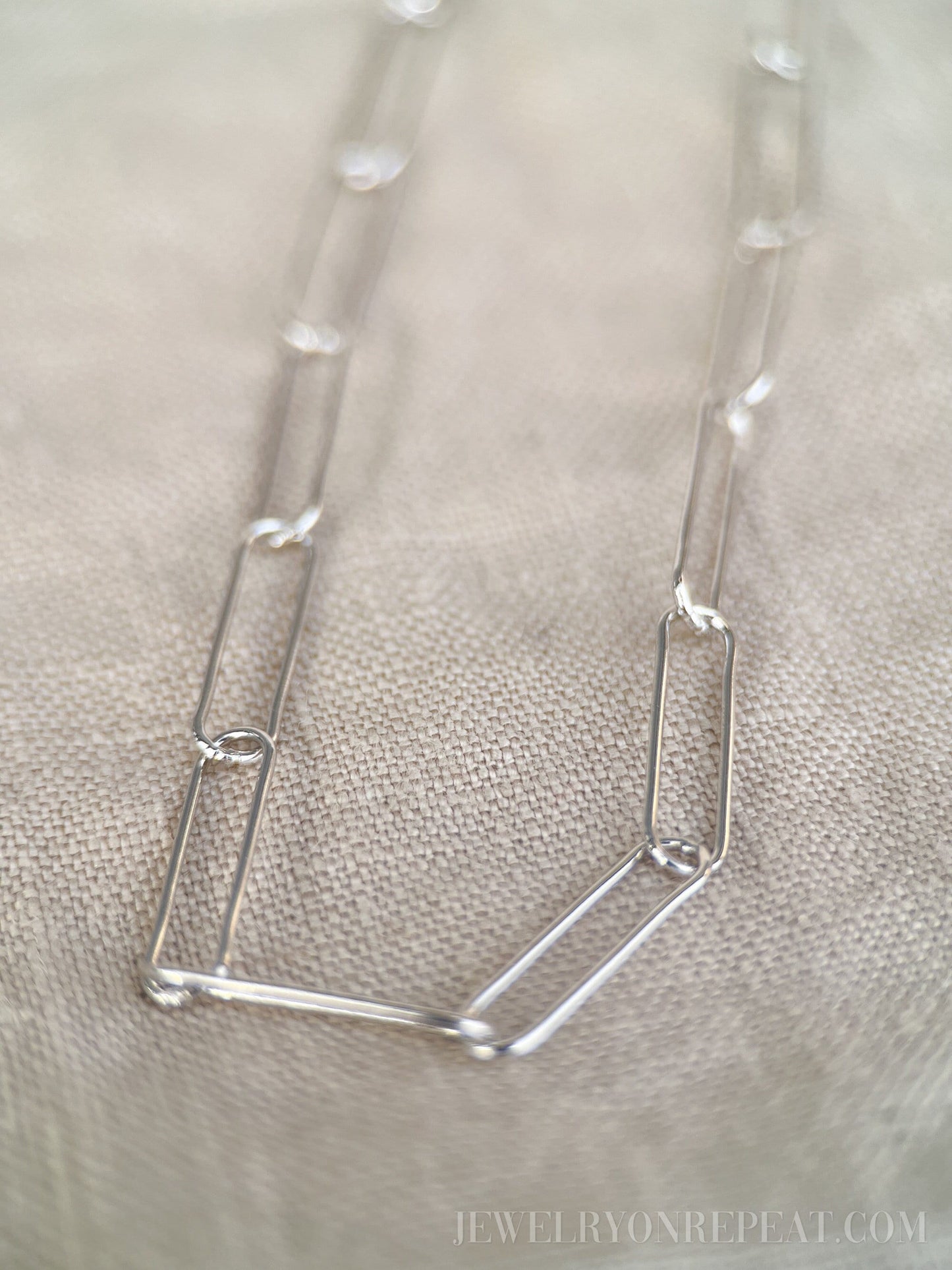 Chain Necklace in Sterling Silver, Paperclip Link, Layering Chain, Charm Accessory