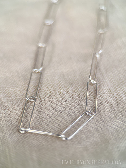 Paperclip Chain in 925 Sterling Silver