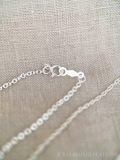 Chain Necklace in Sterling Silver, Minimalist Layering Chain, Charm Accessory