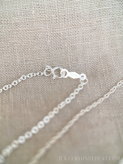 Chain Necklace in Sterling Silver, Minimalist Layering Chain, Charm Accessory