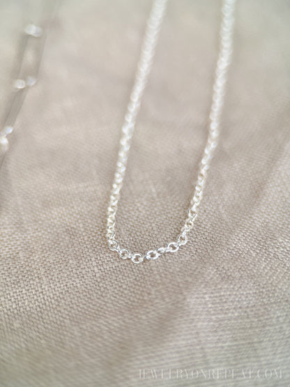 Chain Necklace in Sterling Silver, Minimalist Layering Chain, Charm Accessory