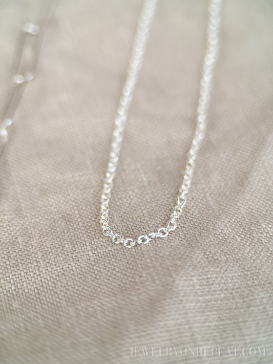 Chain Necklace in Sterling Silver, Minimalist Layering Chain, Charm Accessory