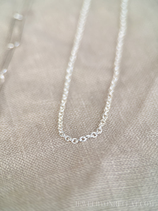 Chain Necklace in Sterling Silver, Minimalist Layering Chain, Charm Accessory