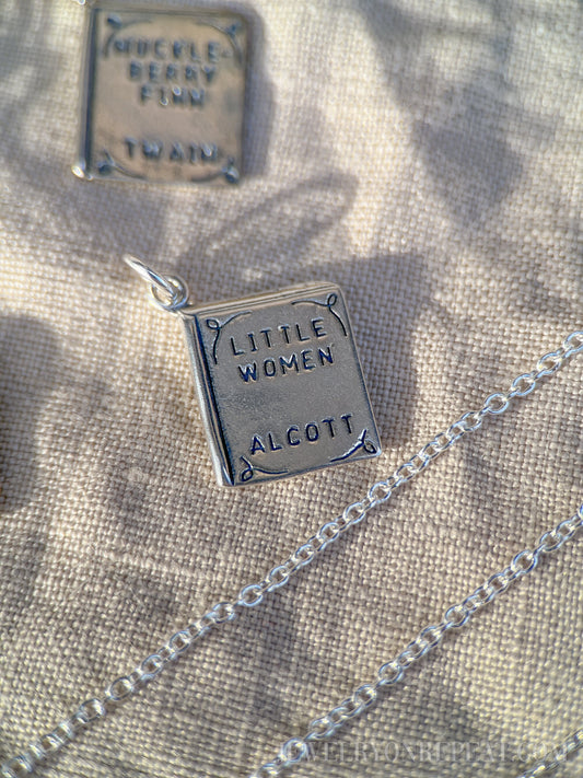 Little Women Book Charm Pendant in Solid Sterling Silver