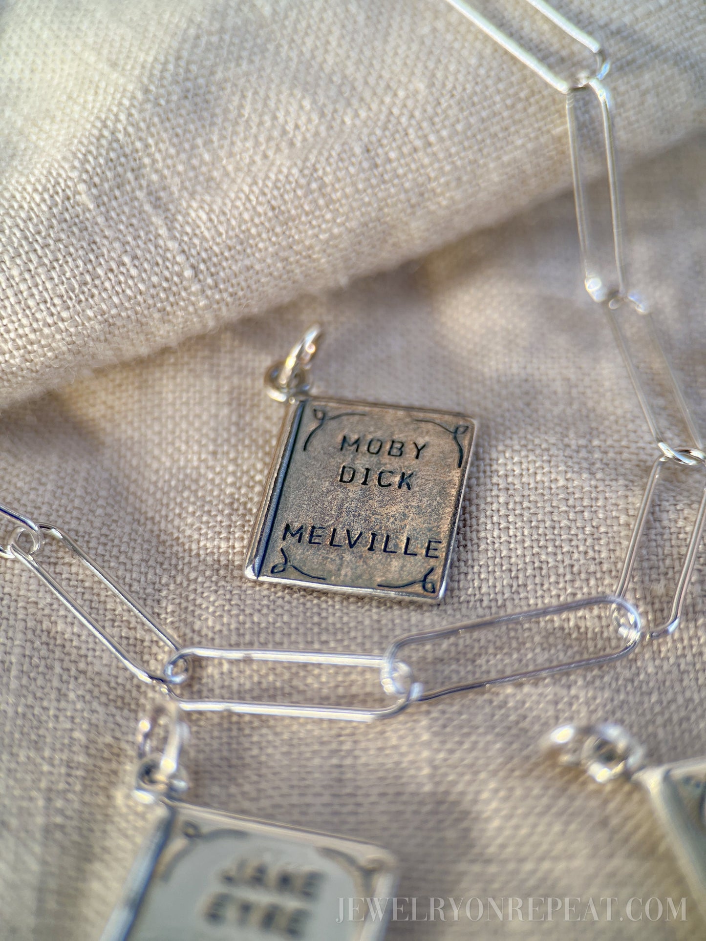 Sterling Silver Moby Dick Charm Pendant, Book Themed Minimalist Jewelry, Gift for Her