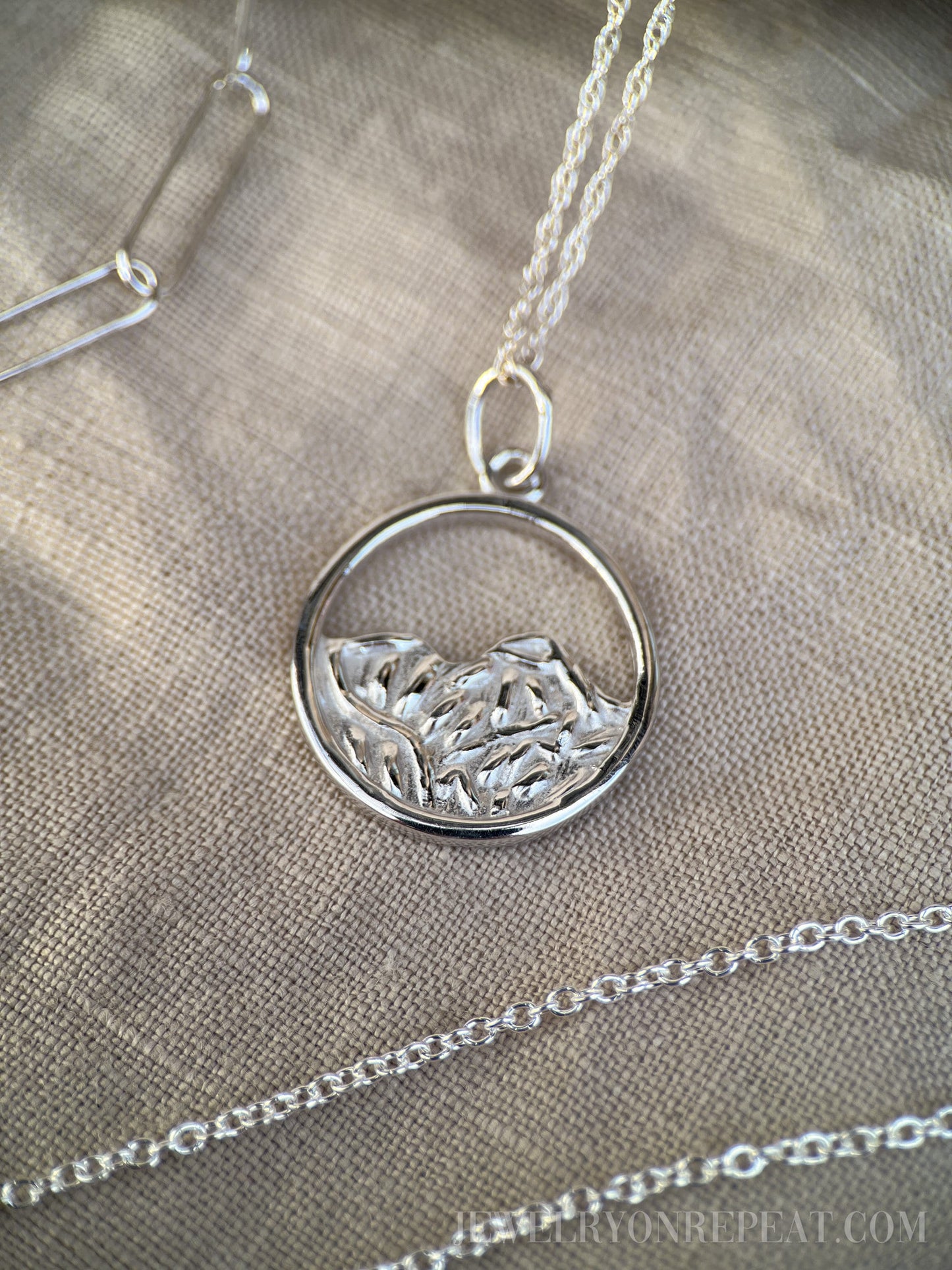Sterling Silver Mountain Charm Pendant, Adventure Themed Minimalist Jewelry, Gift for Her